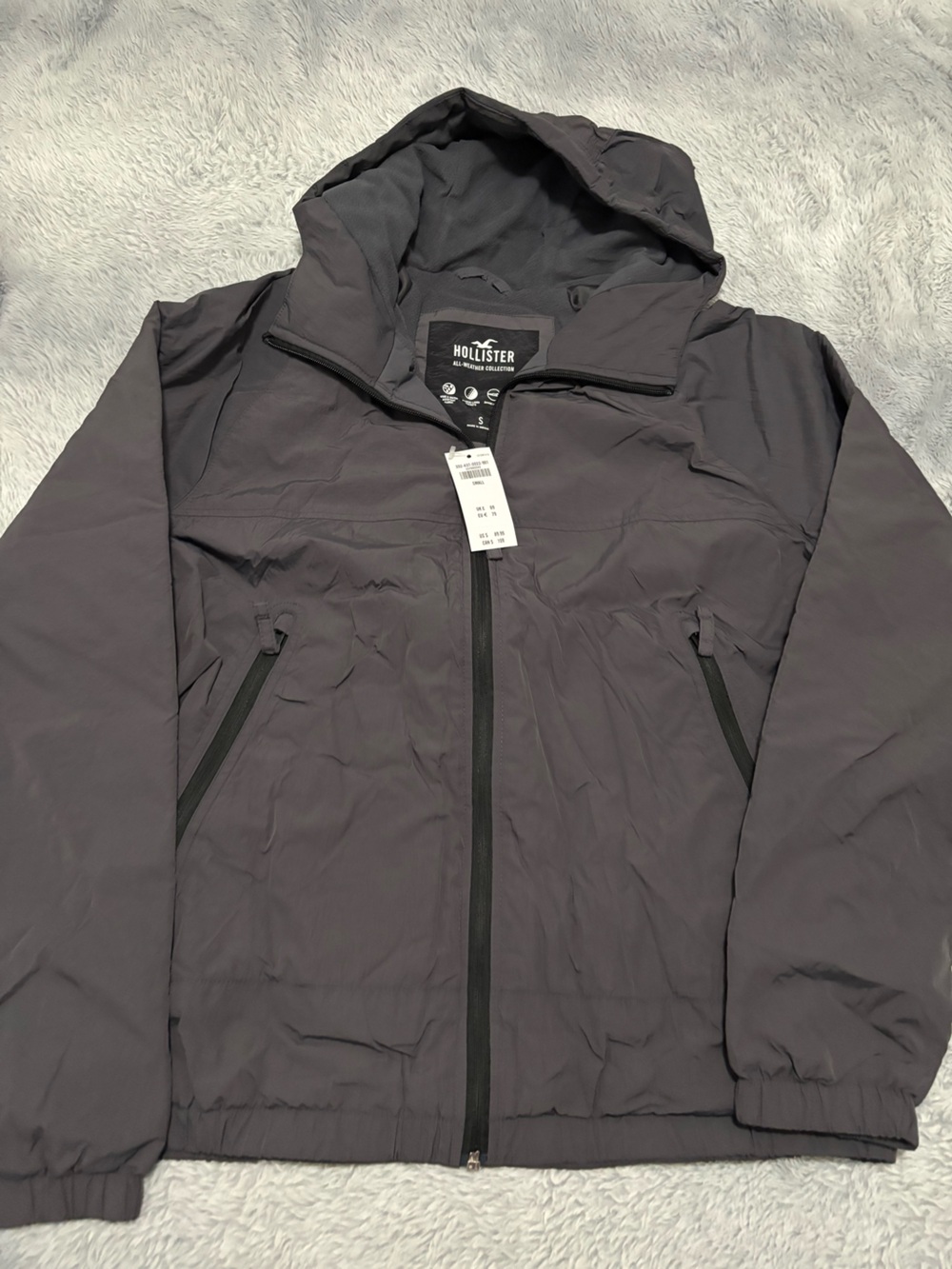 Hollister Men’s All weather Hooded Jacket - Charcoal Gray